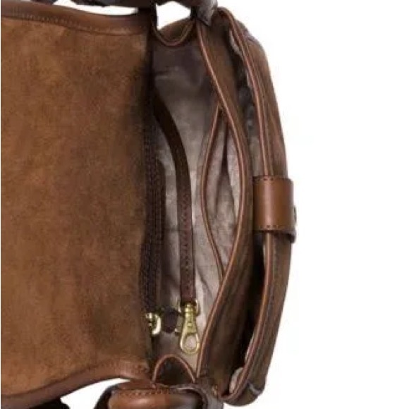 NWT Michael Kors Saddle Leather & Suede Crossbody Bag - Picture 3 of 9